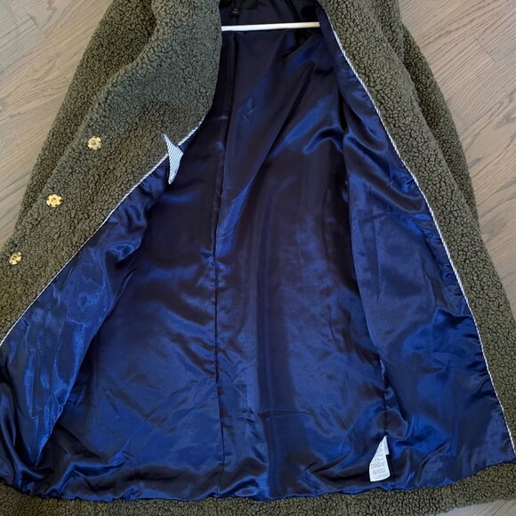 J. Crew Olive Green Teddy Coat Size XS - Picture 3 of 6
